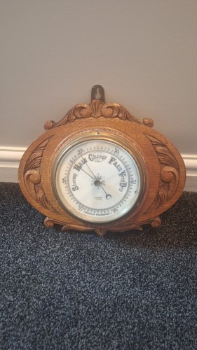 Antique victorian oak aneroid - antique,