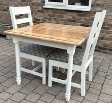 Shabby Chic Square Pine Table & 2 Matching Chairs Message us for delivery quote