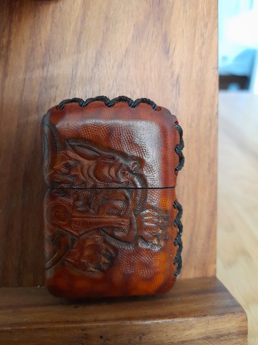 Zippo custom hand made leather