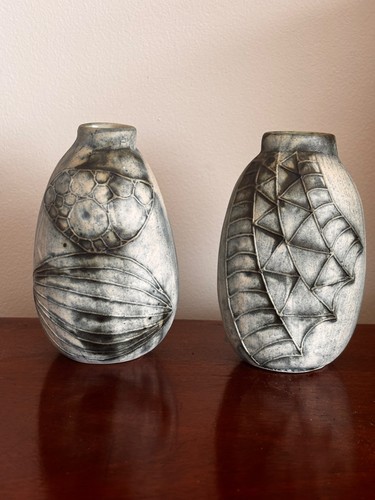 Pair carn pottery - of,