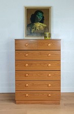 Large Mid Century Tallboy Chest of Drawers, Delivery Available 