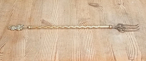 Vintage brass toasting fork
