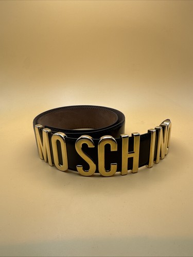 Moschino black leather belt - moschino,