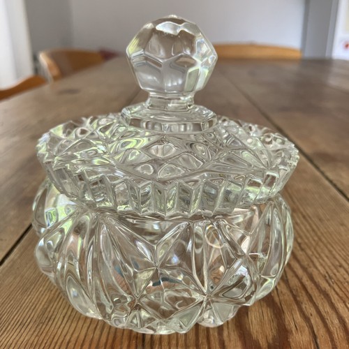 Vintage glass trinket storage - trinket,