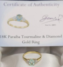 18K Gold Paraiba Tourmaline &
