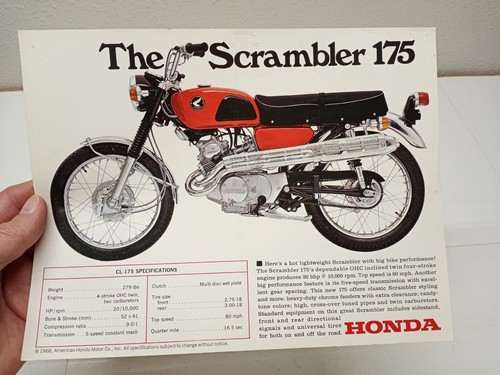 Vintage 1968 honda scrambler - vintage,