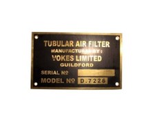 Old BSA WD WM20 M20 Models Vokes Tubular Air Filter Brass Plate (*)