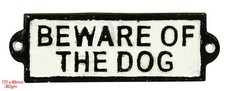 Cast Iron Sign Outdoor Garden Gate Door - BEWARE OF THE DOG