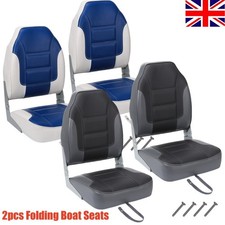 2 Pack High Back Boat Seat Folding Marine Boat Chairs for Fishing Pontoon Canoe