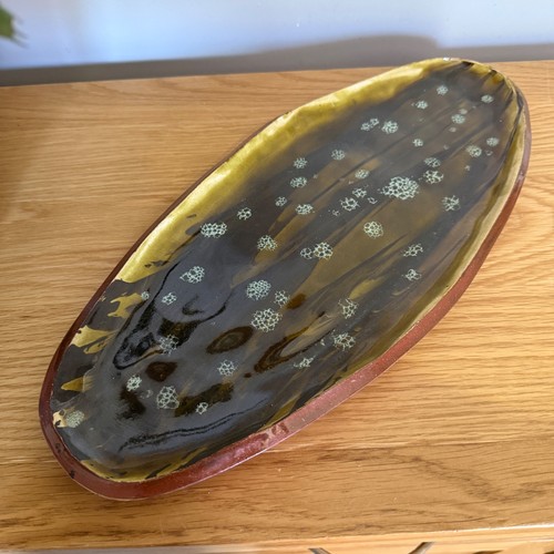 Vintage studio pottery oval - studio,