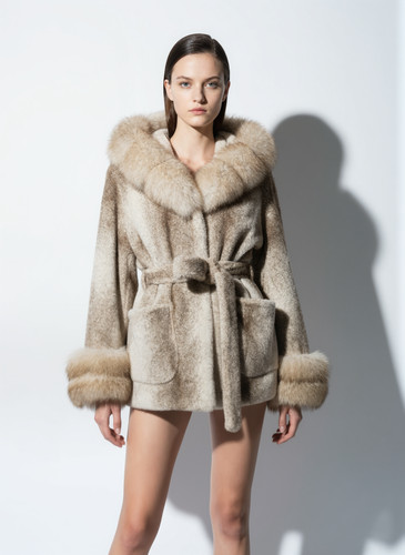Women oversized hooded coat - oversized,