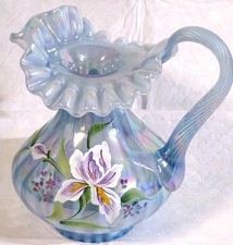 Fenton Irises On Misty Blue