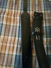 Manx Kilt Belt 3 Legs Motif Black Leather