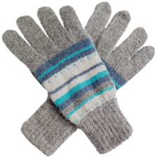 Grey Gloves Ladies Grey Blue