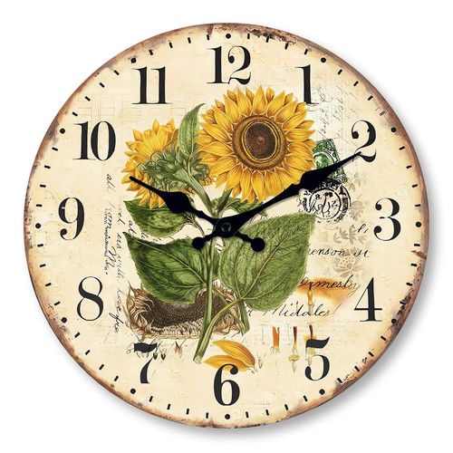 Retro wood sunflower wall - retro,