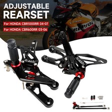 ALU ADJUSTABLE REAR SET REARSET For HONDA CBR1000RR 04-07 CBR600RR 03-06 BLACK