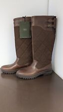 New - Le Chameau Jameson Quilted Brown Leather Boot - Size 8