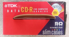 CD-R Recordable Discs, TDK 80 Minute, 700 MB, up to 48X, 25 Pack w/Slim Cases
