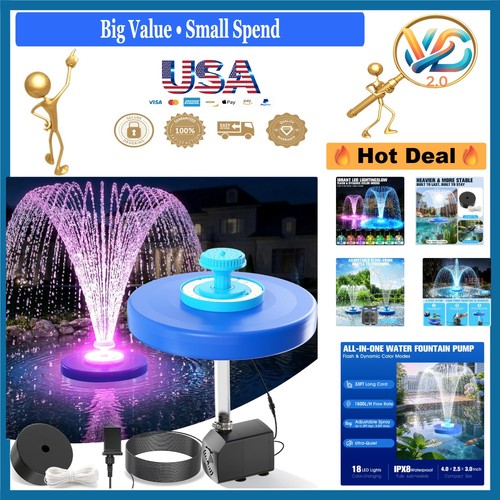 Large blue pond fountain - fountain, with