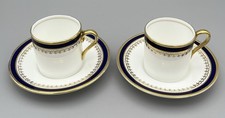 Aynsley Bone China Demitasse Cups and Saucers Cobalt Blue Gold 8518 England