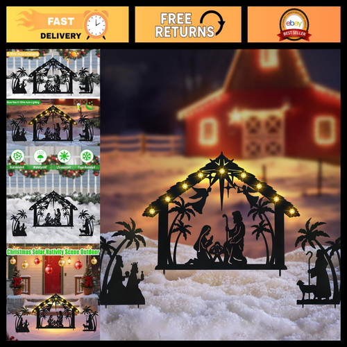 Lighted solar nativity scene - solar,