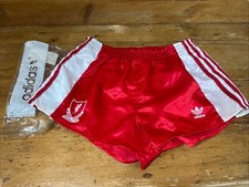 Vintage 1989 Adidas Liverpool FC Football Shorts Shiny Nylon Glanz Mens 30-32”