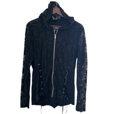 Royal Bones Daang Goodman Sheer Lace Corset Side Black Hoodie XXL
