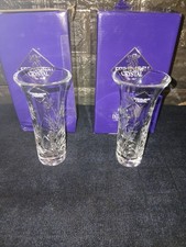 2 Endinburgh Crystal Vases Made In Scotland Excellent Condition