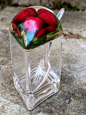 Vtg 1960's 1970's Strawberry Jam Preserve Lucite Pot Jar Spoon 3d Lid Faux Fruit