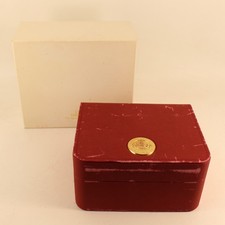 GENUINE OMEGA WATCH BOX RED & GOLD VINTAGE SEAMASTER SPEEDMASTER