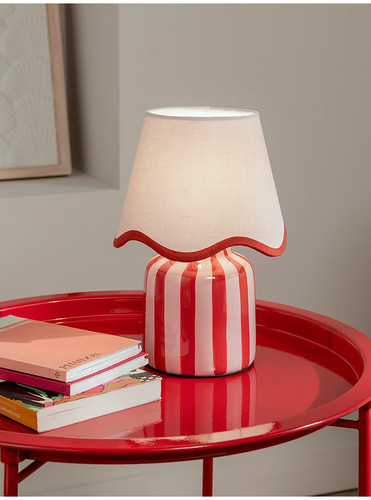 Red striped led lamp - red,