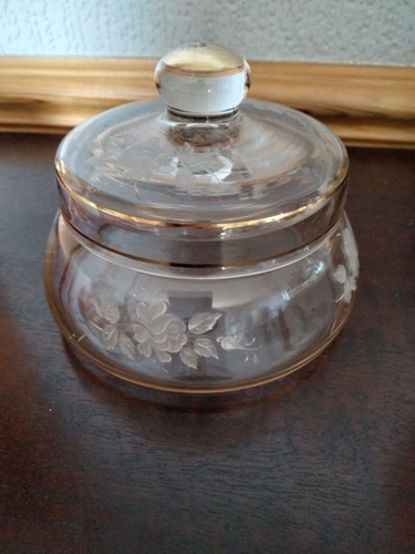 Vintage glass powder - glass, bowl