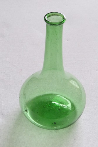 Vintage green hand blown - , glass