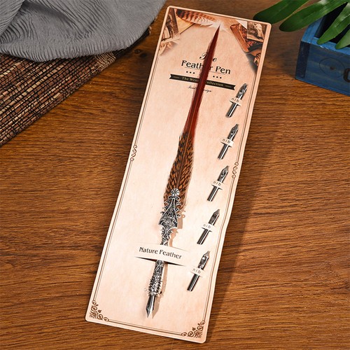 Vintage quill pen - quill, peacock