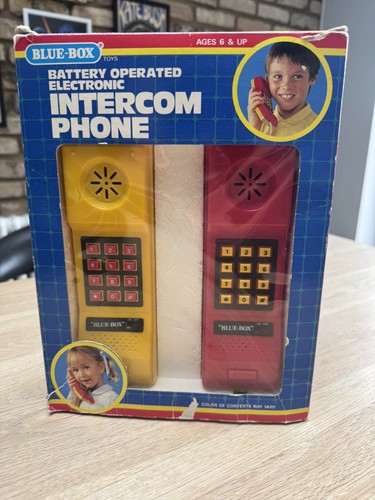 Blue box intercom phone - intercom,