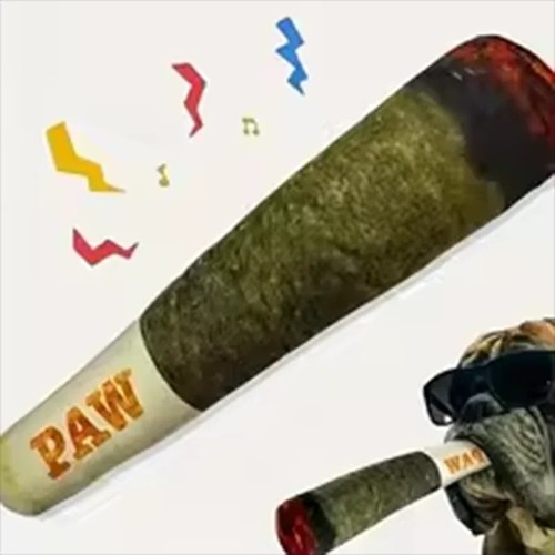 Raw squeaky dog toy spliff - dog,