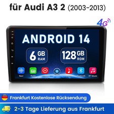 128G Android 14 Carplay Car Stereo GPS Sat Nav WIFI RDS BT For Audi A3 S3 RS3 8V 8P