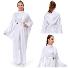 Costume Star Cosplay fullset Wars: Belt Dress Princess party Halloween Leia Wig