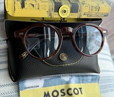New Gift Set - Moscot Miltzen Honey Blonde Frame Blue Grey Sun Polarized Lenses