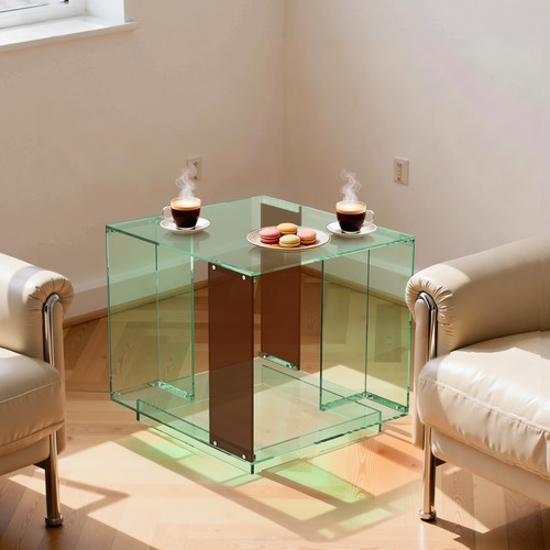 Clear acrylic end table tier - acrylic, 2-tier