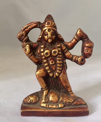 Small kaali brass statue - brass, shiva