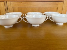 Royal Doulton Palladio/Wistful White Footed Soup Bowls Fine Bone China x 6