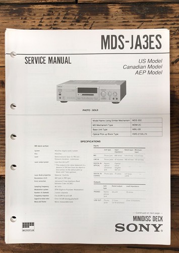 Sony mds ja3es minidisc - sony, mds-ja3es