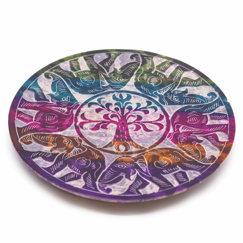 Soapstone disc incense holder - disc,