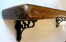 50CM RECYCLED PLANK WOOD SHELF CAST IRON BRACKETS RUSTIC SHABBY CHIC SHELVING