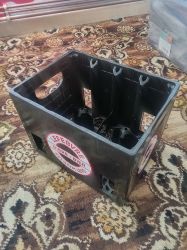 Black plastic crate - black,