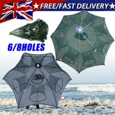 6/8 Holes Shrimp Crab Fish Crawdad Minnow Fishing Bait Trap Cast Dip Net Cage