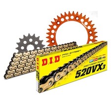 DID Motorcycle Chain Set Alu 520VX3 Endless Orange for KTM