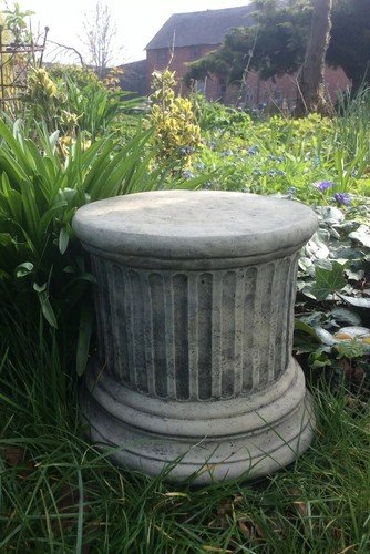 Stone garden round plinth - garden,