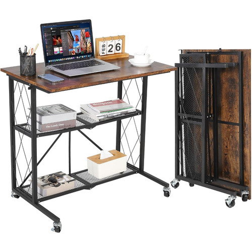 Tier foldable desk with - desk,
